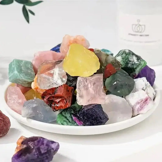 Natural Mixed Raw Stone Crystal Chunks – Assorted Quartz for Healing & Garden Decor