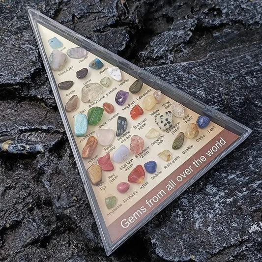 36 PCS/Box Natural Healing Crystals – Mineral Specimens Tumbled Stones Collection