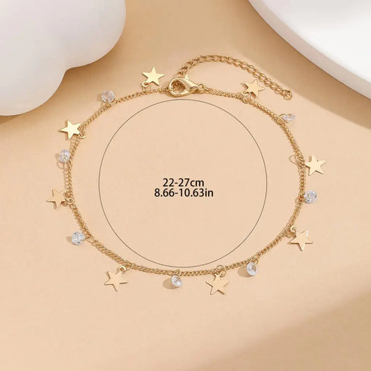 Handmade Crystal Stone Anklets Bracelets Women Barefoot Sandal Anklet On Leg Chain Foot Beach Jewelry Gift